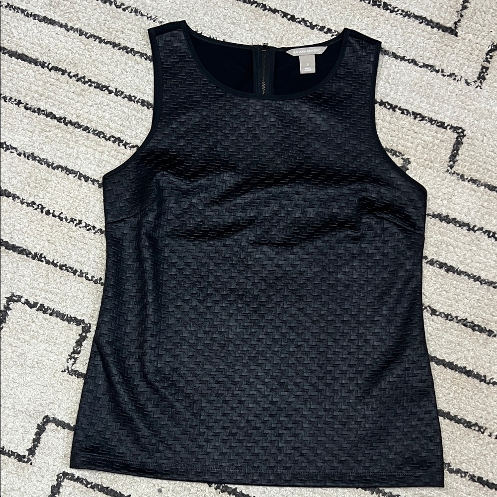 Banana Republic Black Textured Tank Top
